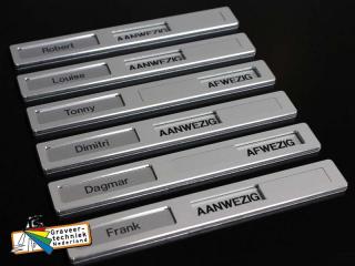 Schuif naambordjes bijvoorbeeld met aanwezig afwezig en met een persoonsnaam.